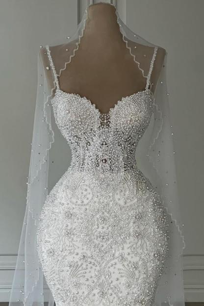 Sweetheart White Column Floor length Wedding Dresses 
