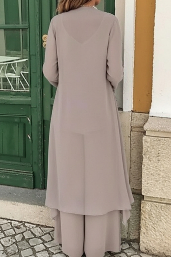 Boho Mother of the Bride Dresses PLus Size Three Pieces Chiffon Mother Outfits