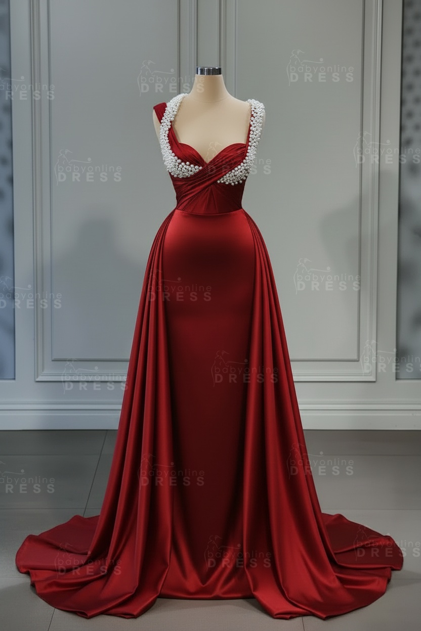 Sweetheart white mermaid prom dress with overskirt