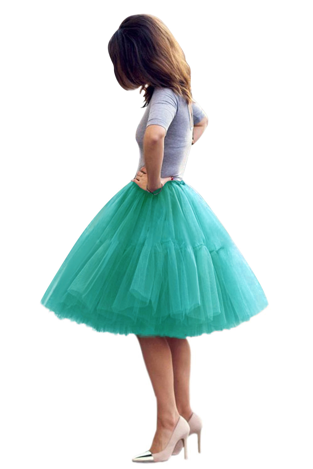 White puffy one size petticoat skirt for celebrating festivals