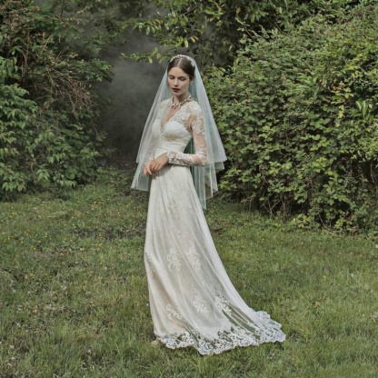 Two Tier Cut Edge Tulles With Comb Wedding Veils | Babyonlinewholesale-Babyonlinewholesale