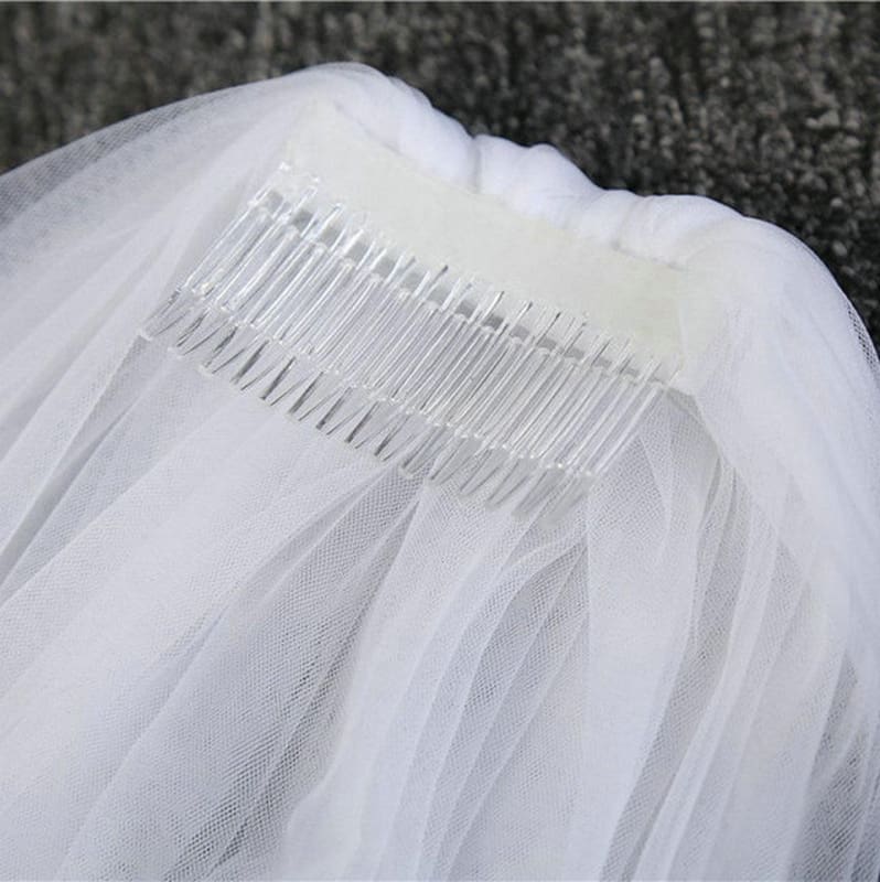 Two Tier Cut Edge Tulles With Comb Wedding Veils | Babyonlinewholesale-Babyonlinewholesale