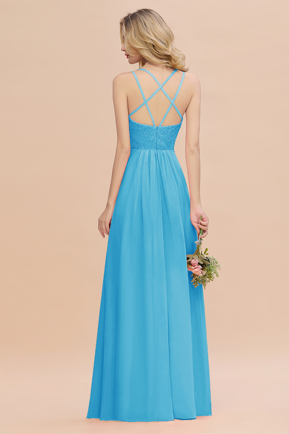 Sweetheart Aline Lace Party Dress Sleeveless Bridesmaid Dress with Side Slit