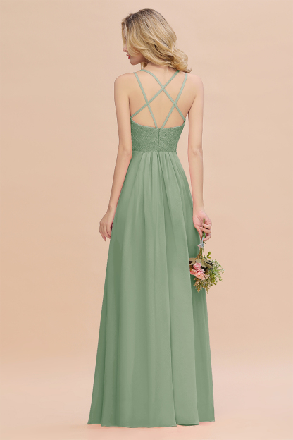 Sweetheart Aline Lace Party Dress Sleeveless Bridesmaid Dress with Side Slit