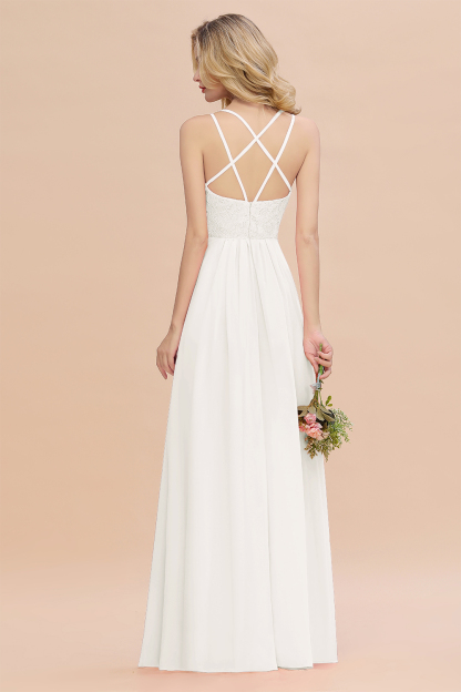 Sweetheart Aline Lace Party Dress Sleeveless Bridesmaid Dress with Side Slit