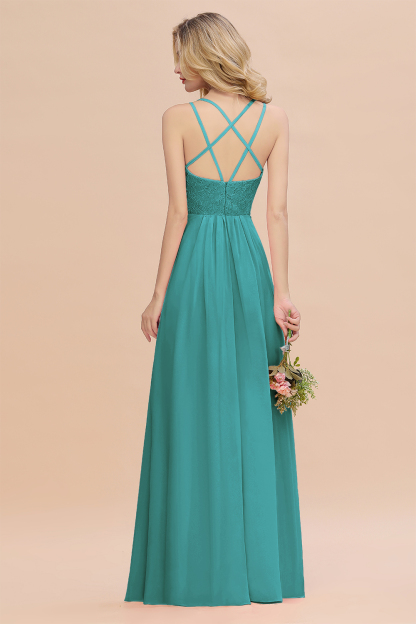 Sweetheart Aline Lace Party Dress Sleeveless Bridesmaid Dress with Side Slit