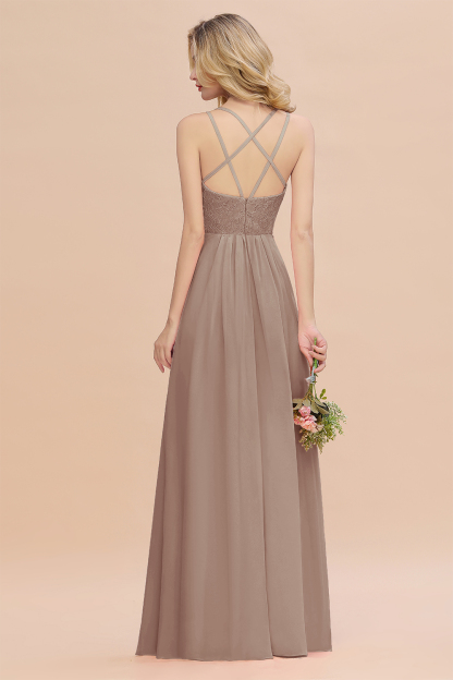 Sweetheart Aline Lace Party Dress Sleeveless Bridesmaid Dress with Side Slit
