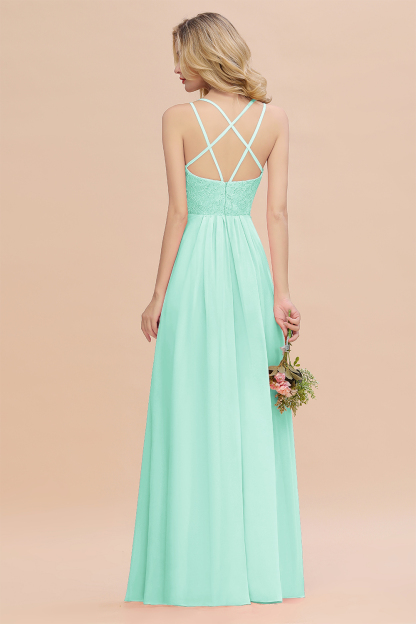 Sweetheart Aline Lace Party Dress Sleeveless Bridesmaid Dress with Side Slit