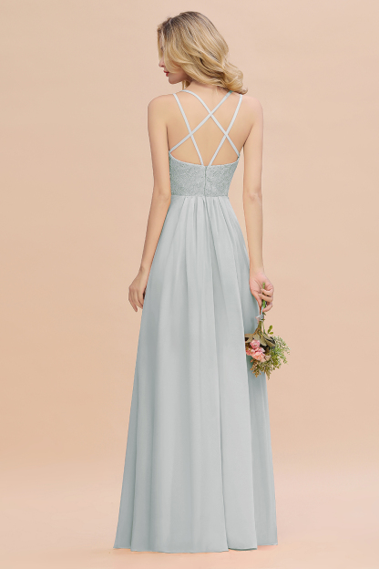 Sweetheart Aline Lace Party Dress Sleeveless Bridesmaid Dress with Side Slit