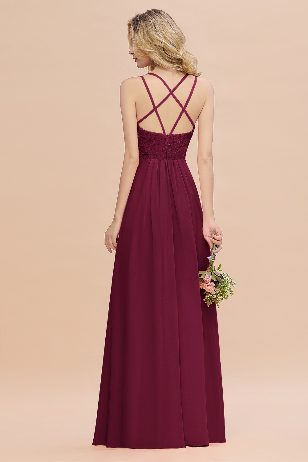 Sweetheart Aline Lace Party Dress Sleeveless Bridesmaid Dress with Side Slit