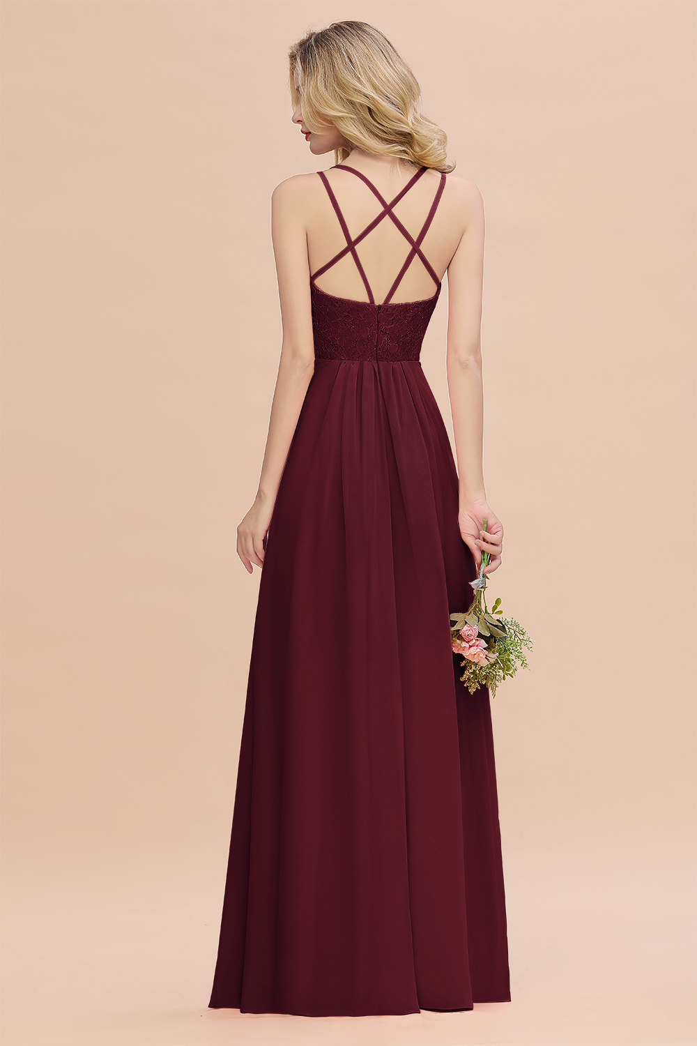 Sweetheart Aline Lace Party Dress Sleeveless Bridesmaid Dress with Side Slit