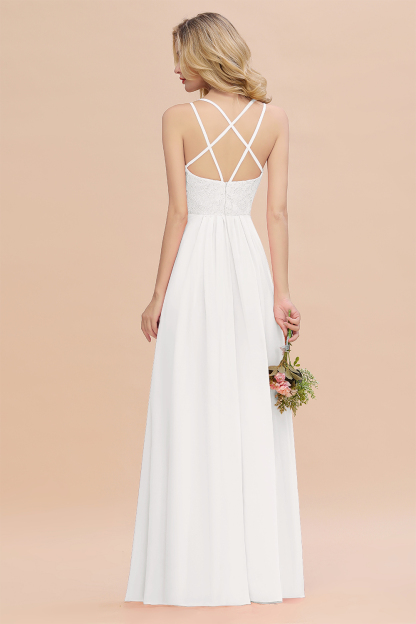 Sweetheart Aline Lace Party Dress Sleeveless Bridesmaid Dress with Side Slit