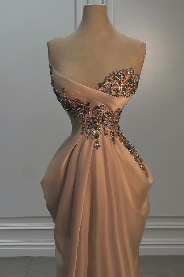 Sweetheart Pink Mermaid Long Beaded Prom Dresses