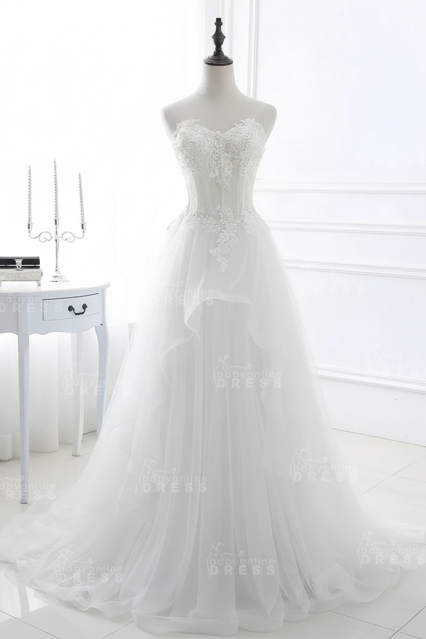 CHARLIZE |Ball Gown Sweetheart Tulle Sky Blue Prom Dress with Sequins BM0422