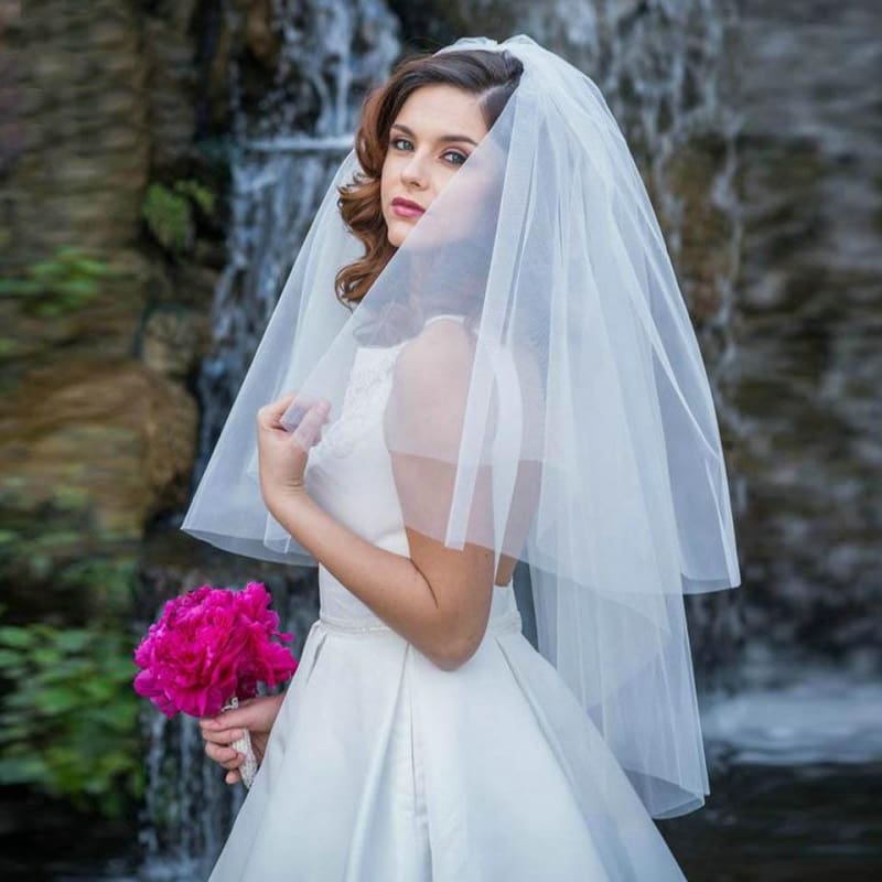 White Veil Short Tulle With Comb Wedding Veils | Babyonlinewholesale - wedding veils