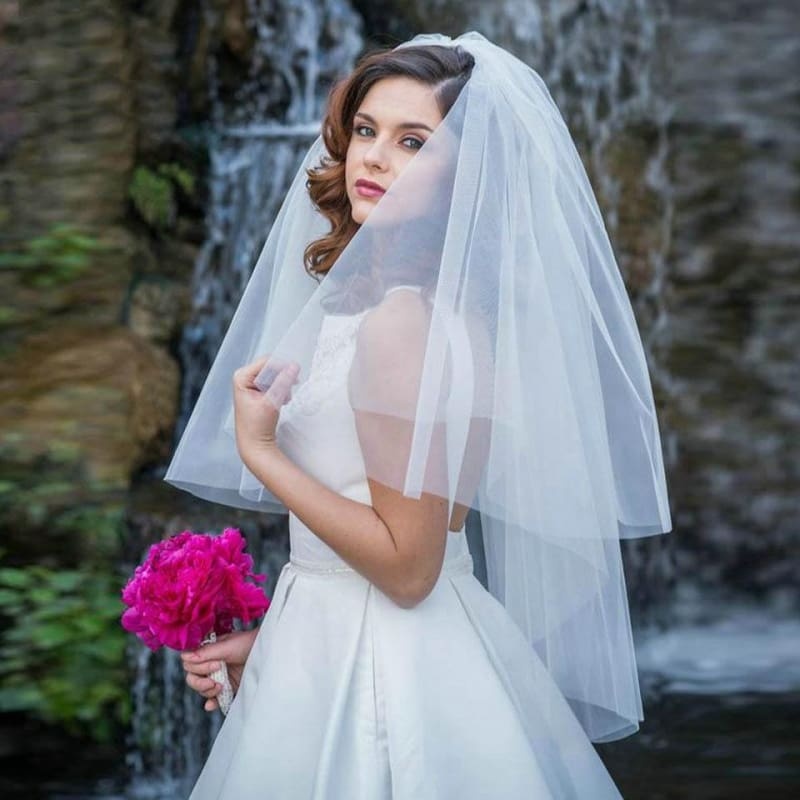 White Veil Short Tulle With Comb Wedding Veils | Babyonlinewholesale - wedding veils