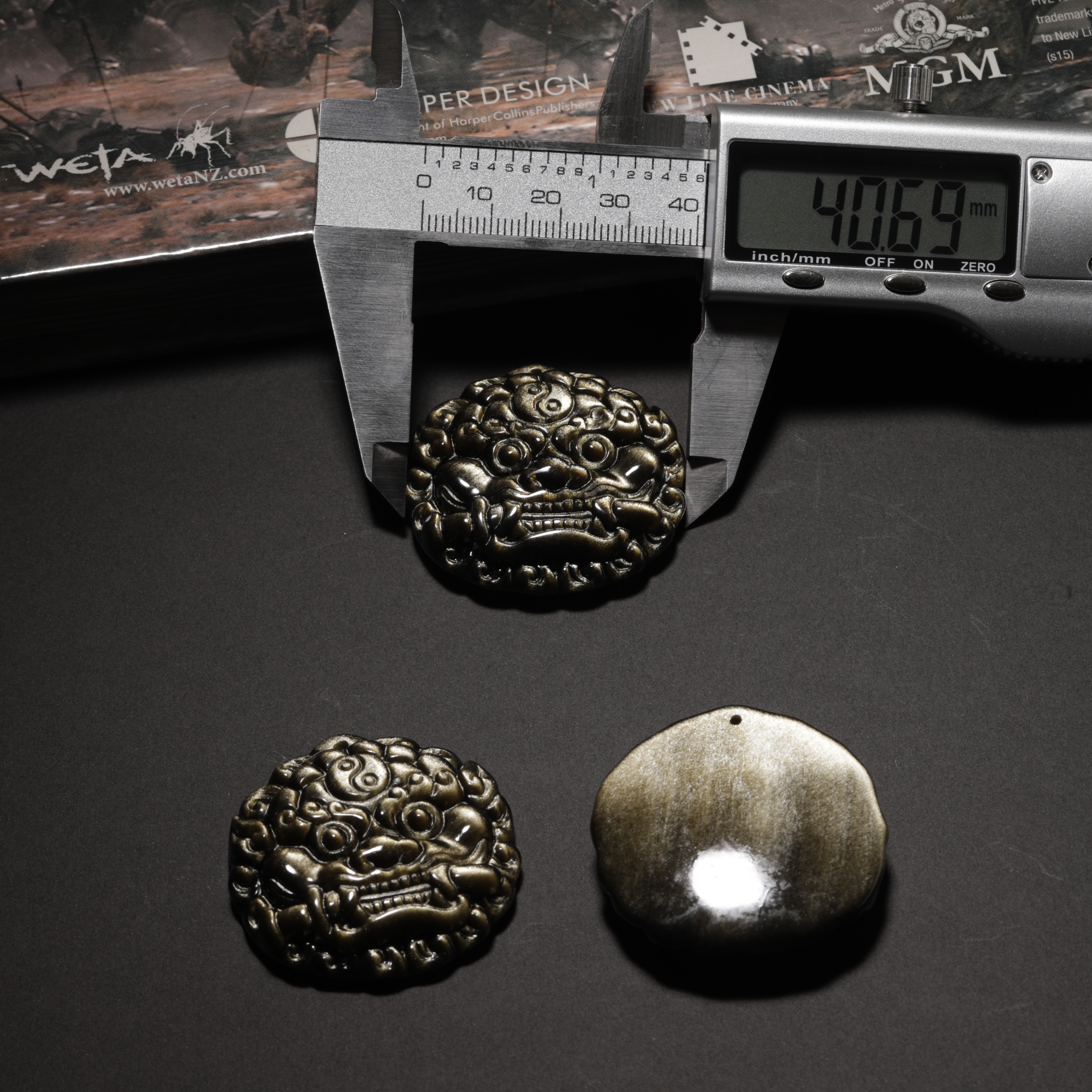 Obsidian Pendant & Bracelets Charms