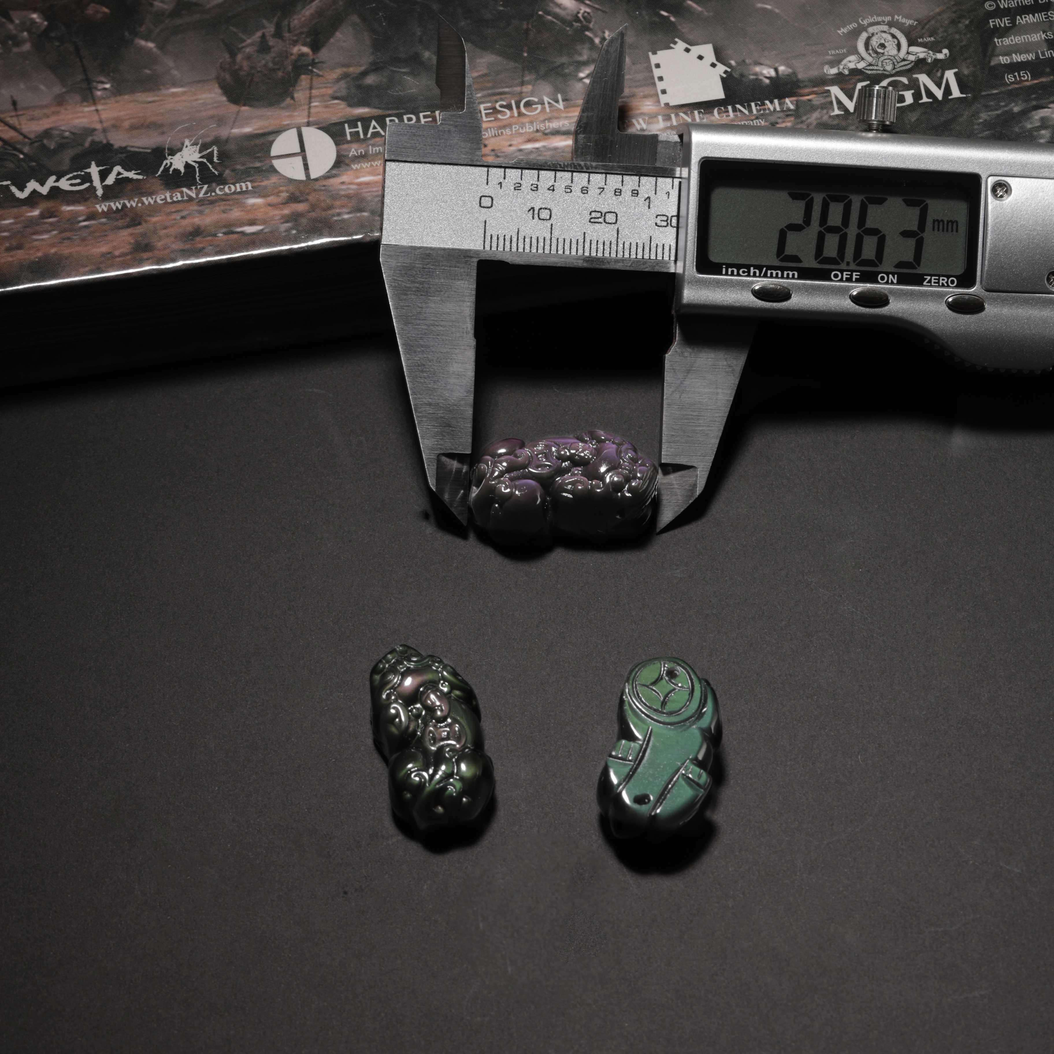 Obsidian Pendant & Bracelets Charms