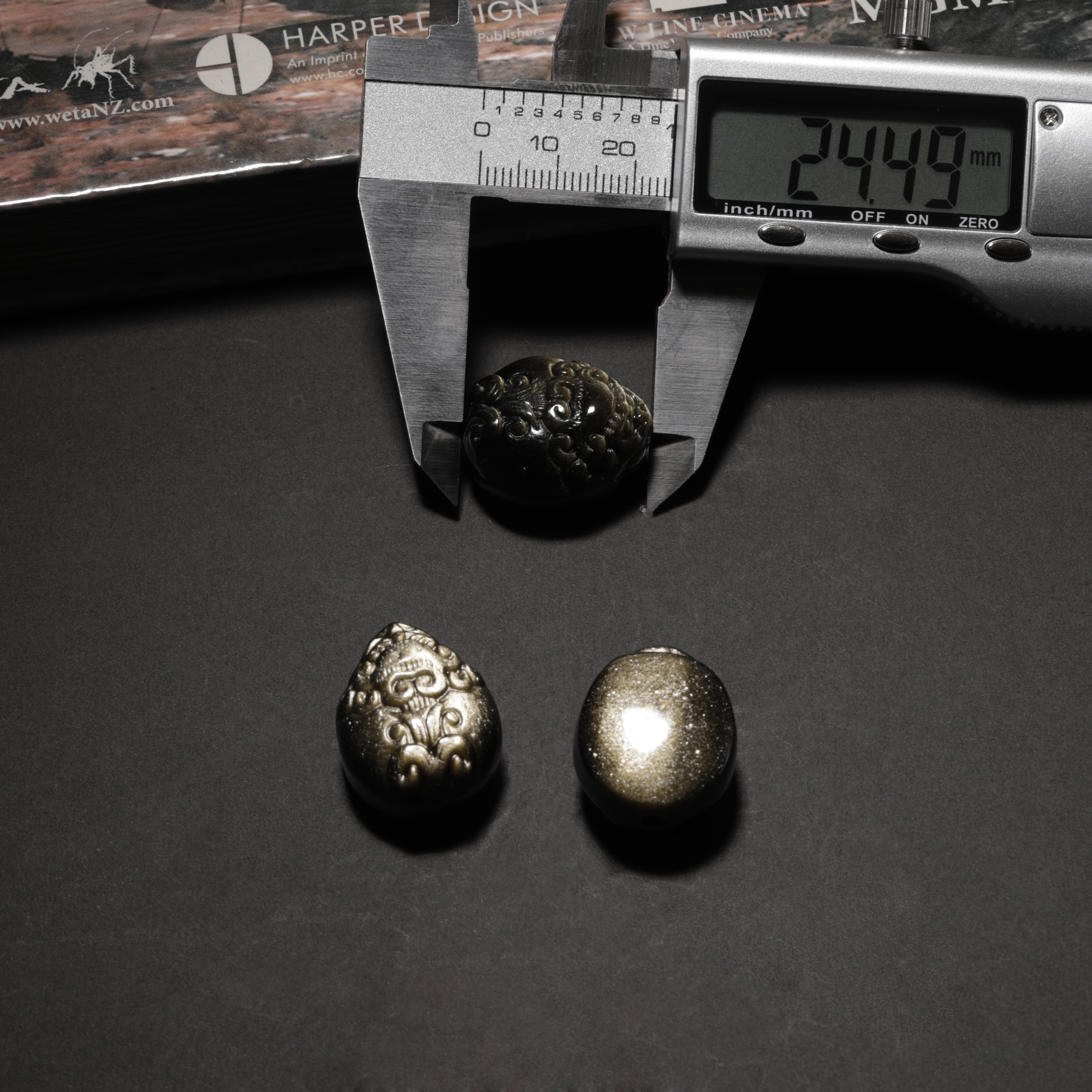 Obsidian Pendant & Bracelets Charms