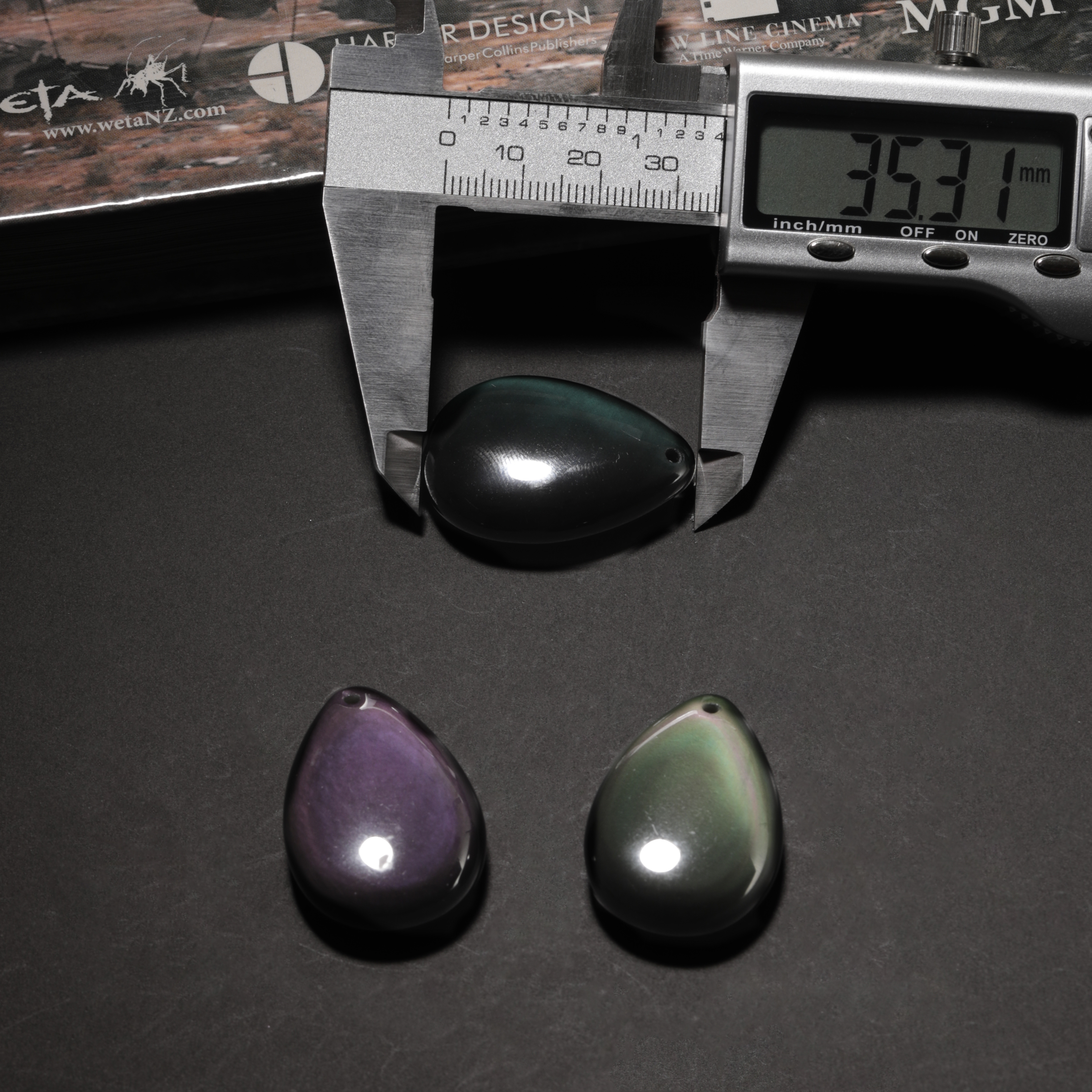 Obsidian Pendant & Bracelets Charms