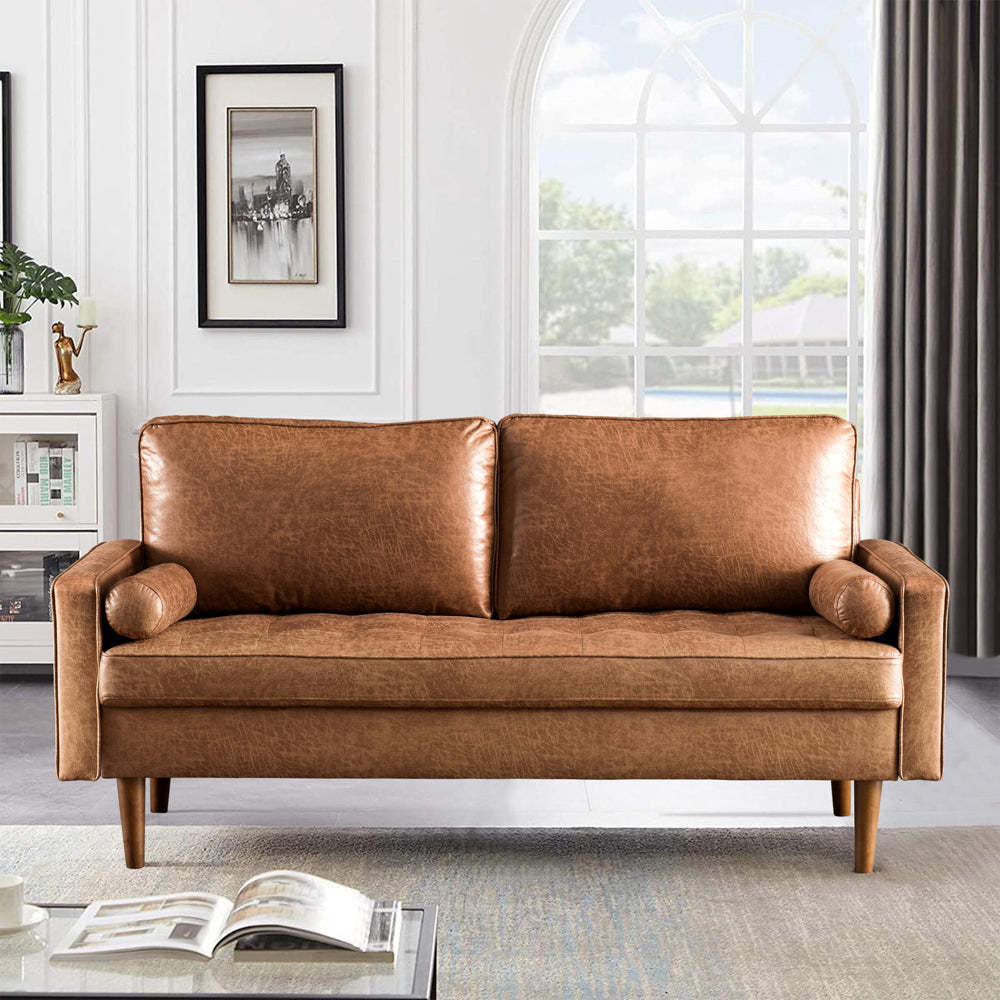 69.68'' Living Room Sofa with Square Arm and Button-Tufted