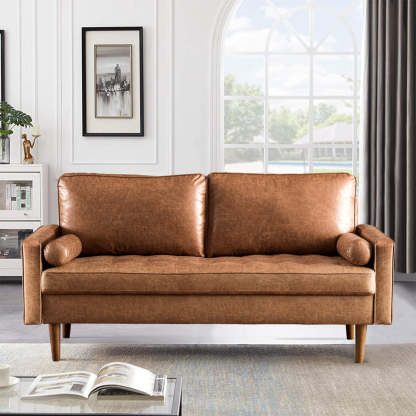 69.68'' Living Room Sofa with Square Arm and Button-Tufted