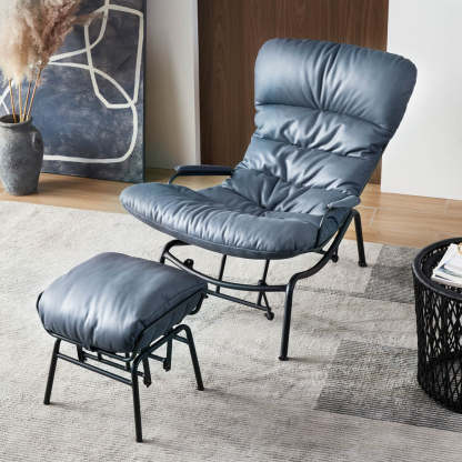 Rocking Chair with Ottoman, Multi-Color, 110° Recliner