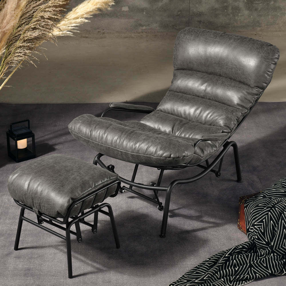 Rocking Chair with Ottoman, Multi-Color, 110° Recliner