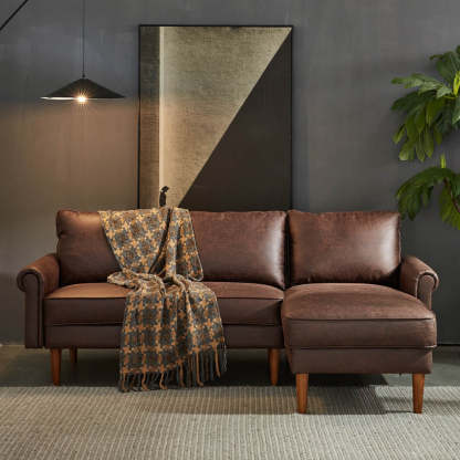 Living Room 81.50" Wide Sectional Chaise Sofa, L-Shaped Couch