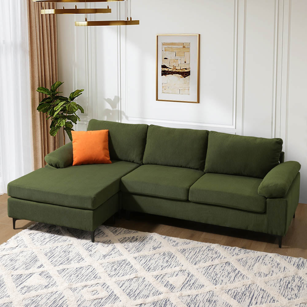 Living Room Sofa Reversible Chaise 100.40" Wide with Ottoman