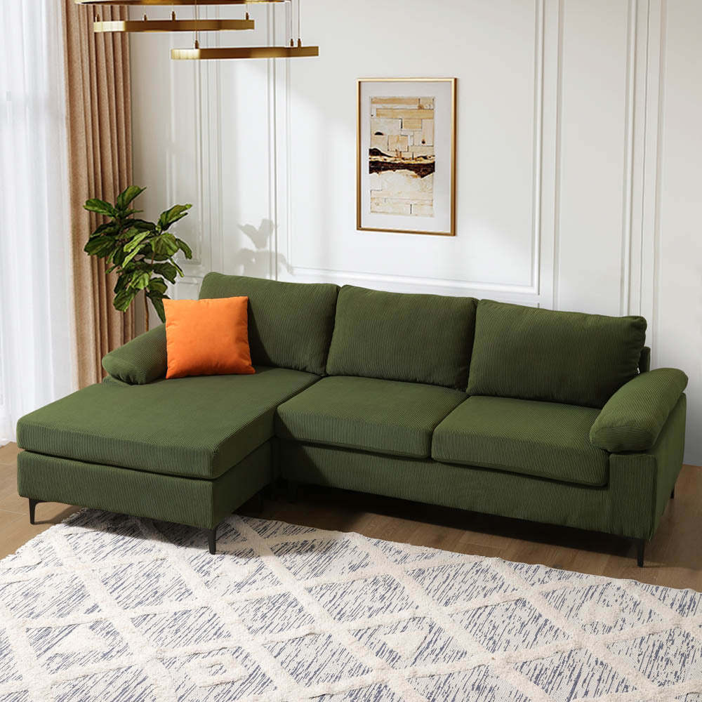 Living Room Sofa Reversible Chaise 100.40" Wide with Ottoman