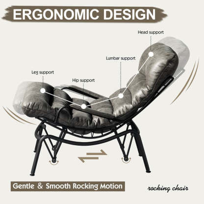 Rocking Chair with Ottoman, Multi-Color, 110° Recliner