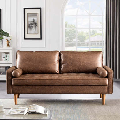 69.68'' Living Room Sofa with Square Arm and Button-Tufted