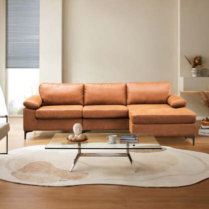 Living Room Sofa Reversible Chaise 100.40" Wide with Ottoman