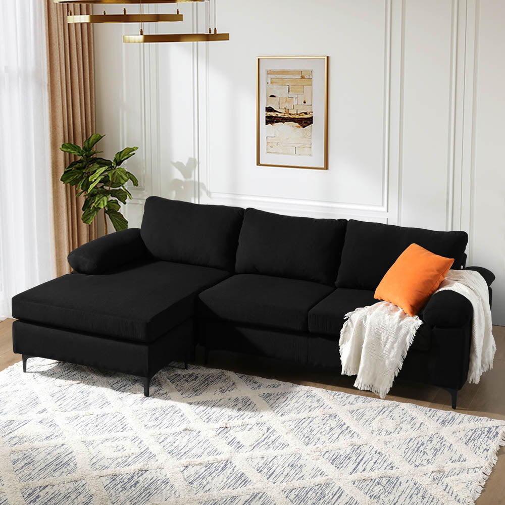 Living Room Sofa Reversible Chaise 100.40" Wide with Ottoman