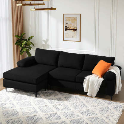 Living Room Sofa Reversible Chaise 100.40" Wide with Ottoman