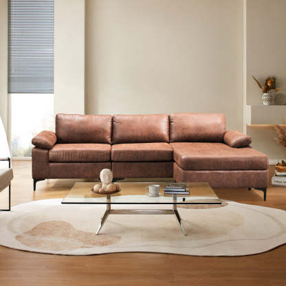 Living Room Sofa Reversible Chaise 100.40" Wide with Ottoman