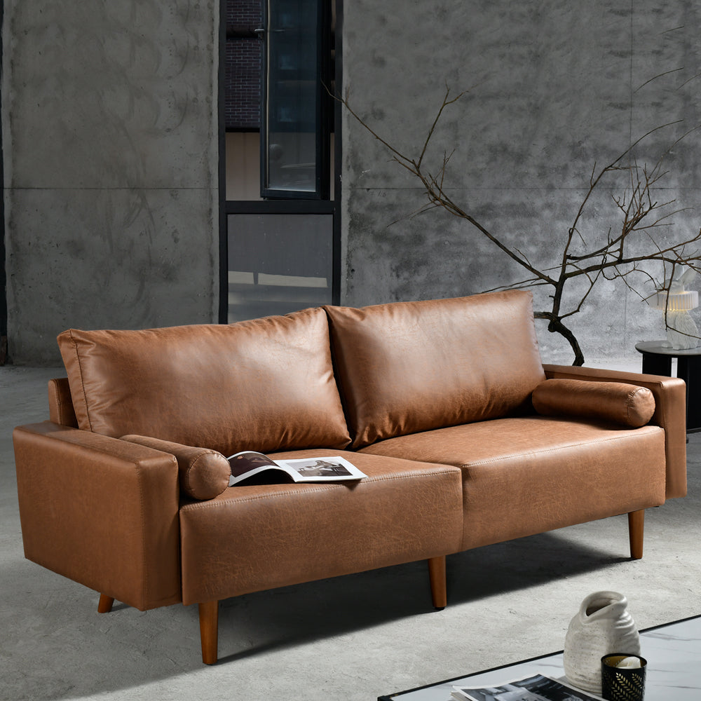 78.74'' Luxe Loveseat Sofa with Suede or Corduroy, and 2 Comfy Pillows