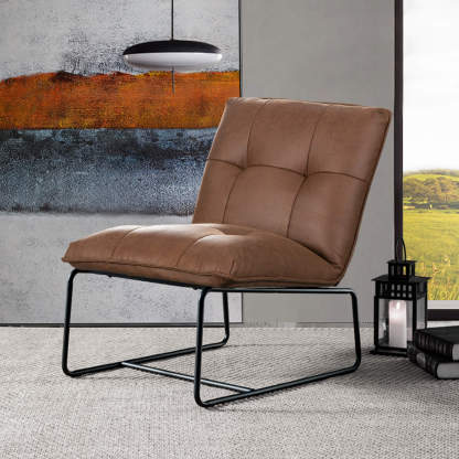 Living Room 25.2'' Wide Armless Accent Chair with Metal Frame