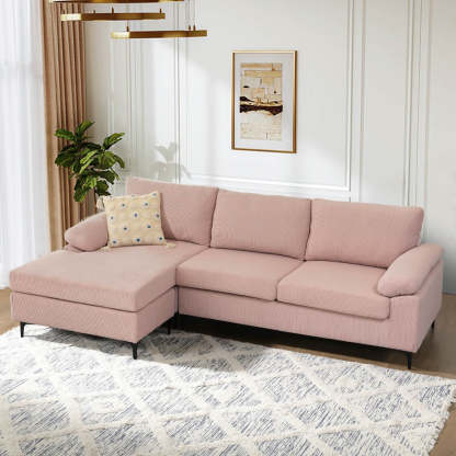 Living Room Sofa Reversible Chaise 100.40" Wide with Ottoman