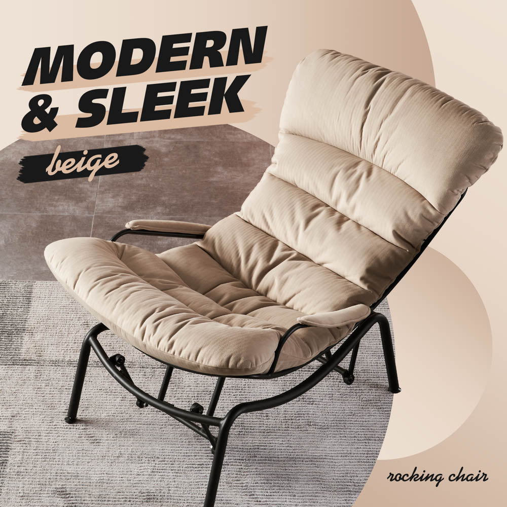 Rocking Chair with Ottoman, Multi-Color, 110° Recliner