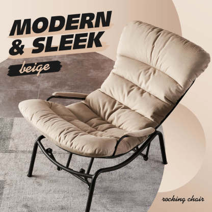 Rocking Chair with Ottoman, Multi-Color, 110° Recliner