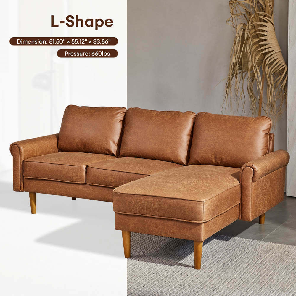 Living Room 81.50" Wide Sectional Chaise Sofa, L-Shaped Couch