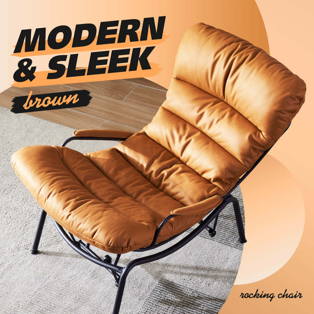 Rocking Chair with Ottoman, Multi-Color, 110° Recliner