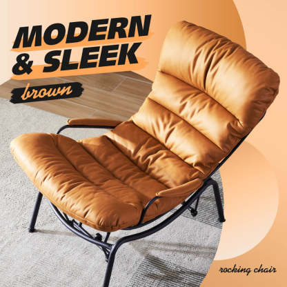 Rocking Chair with Ottoman, Multi-Color, 110° Recliner