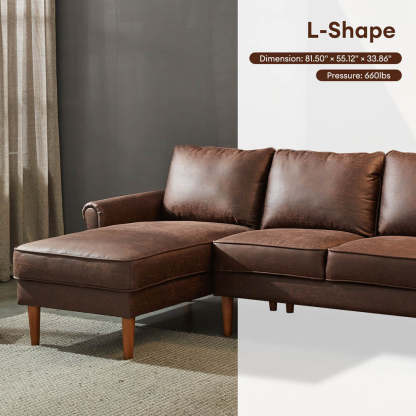 Living Room 81.50" Wide Sectional Chaise Sofa, L-Shaped Couch