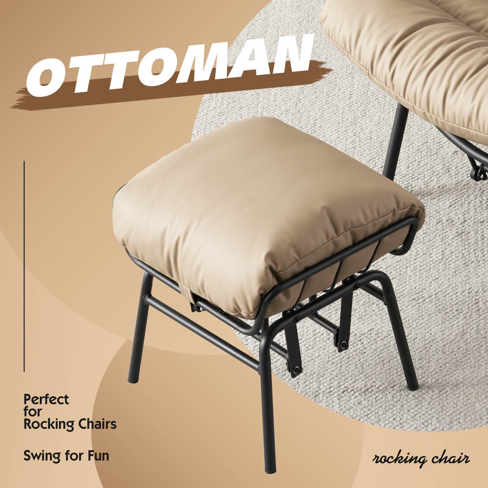 Rocking Chair with Ottoman, Multi-Color, 110° Recliner