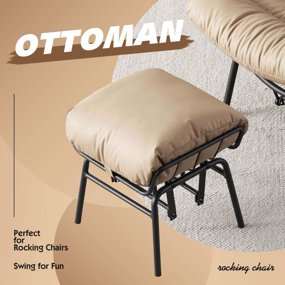 Rocking Chair with Ottoman, Multi-Color, 110° Recliner