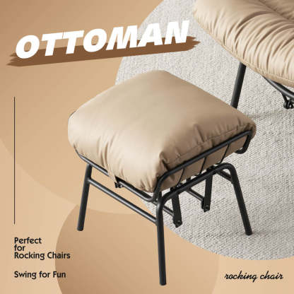 Rocking Chair with Ottoman, Multi-Color, 110° Recliner