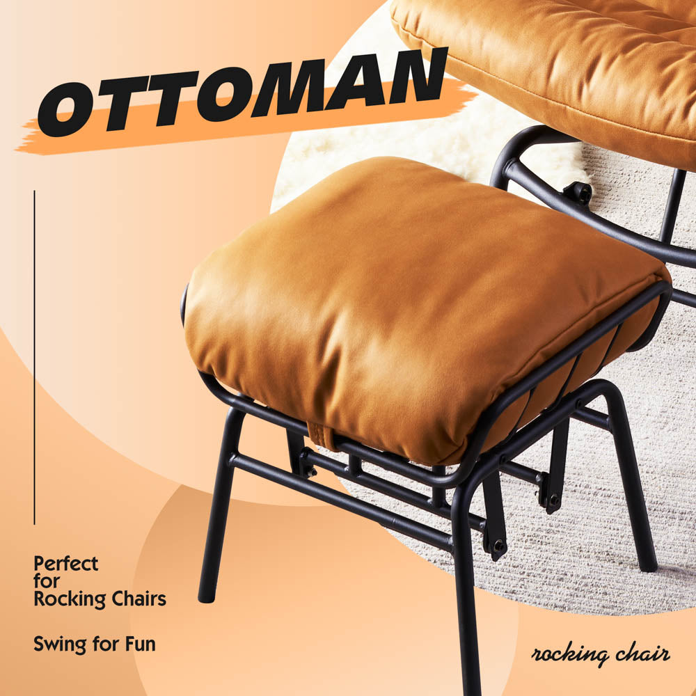 Rocking Chair with Ottoman, Multi-Color, 110° Recliner